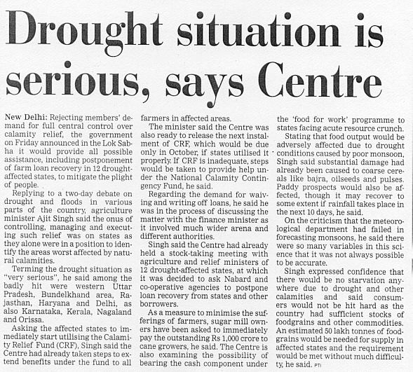 Drought Situation Serious